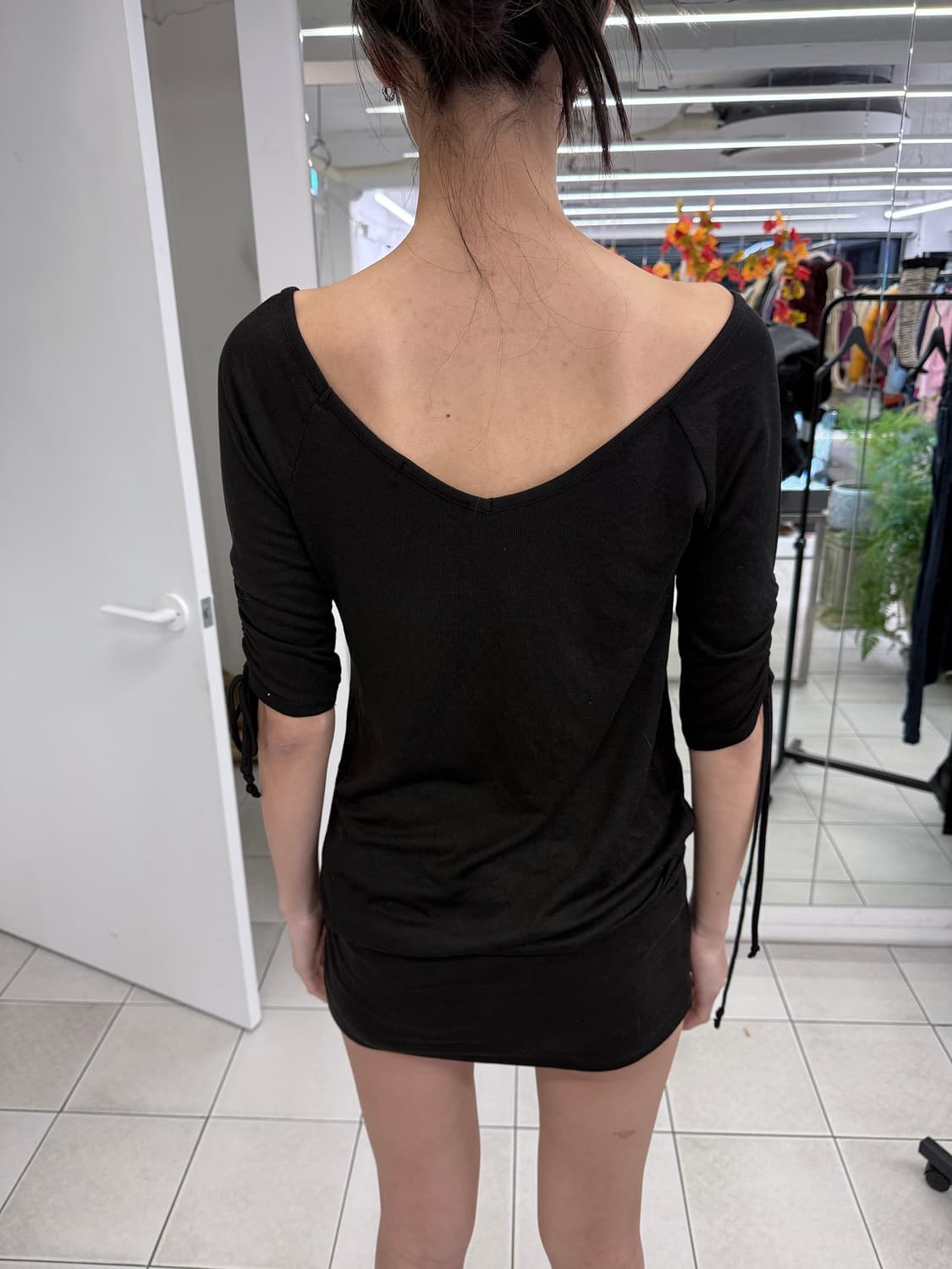 shirring sleeve knit one piece 상품이미지3