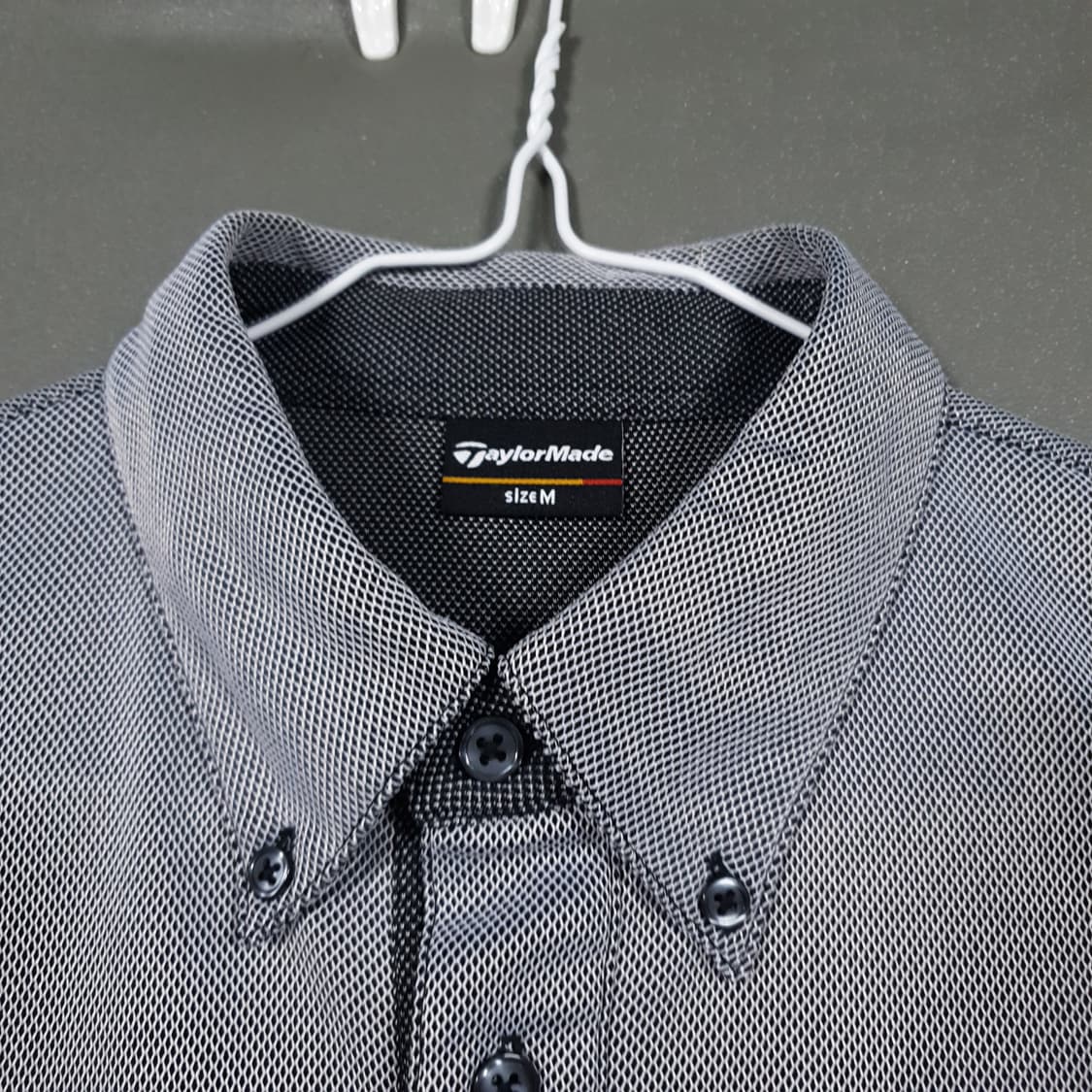 M (95) 테일러메이드 골프 버튼다운 반팔 카라티 폴로 셔츠 그레이 상품이미지6
