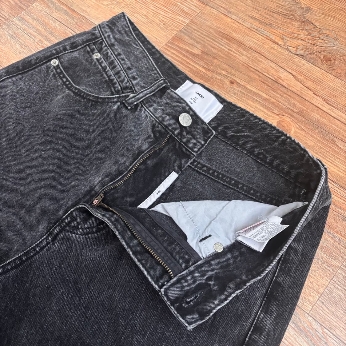 LAP 랩101 흑청 워싱 데님 28 청바지 TOM 스트레이트 상품이미지4