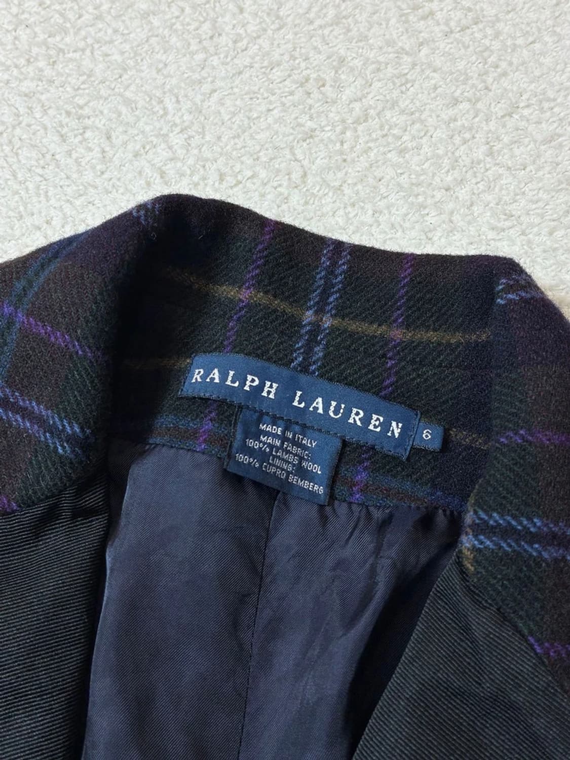 폴로 랄프로렌 00's 램스울 크롭 체크 블레이저 PN6875 상품이미지8