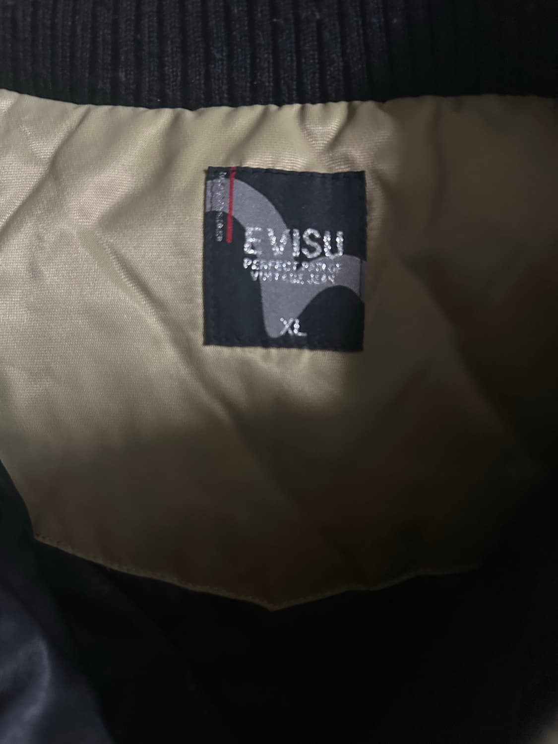 EVISU 에비수 후드 퍼 자켓 XL 골드 상품이미지3