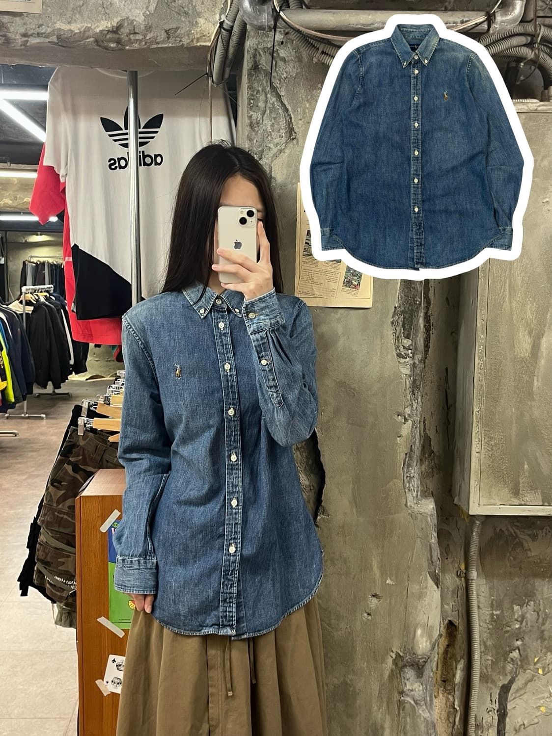 폴로 랄프로렌 데님 셔츠 M #csz1258 상품이미지1
