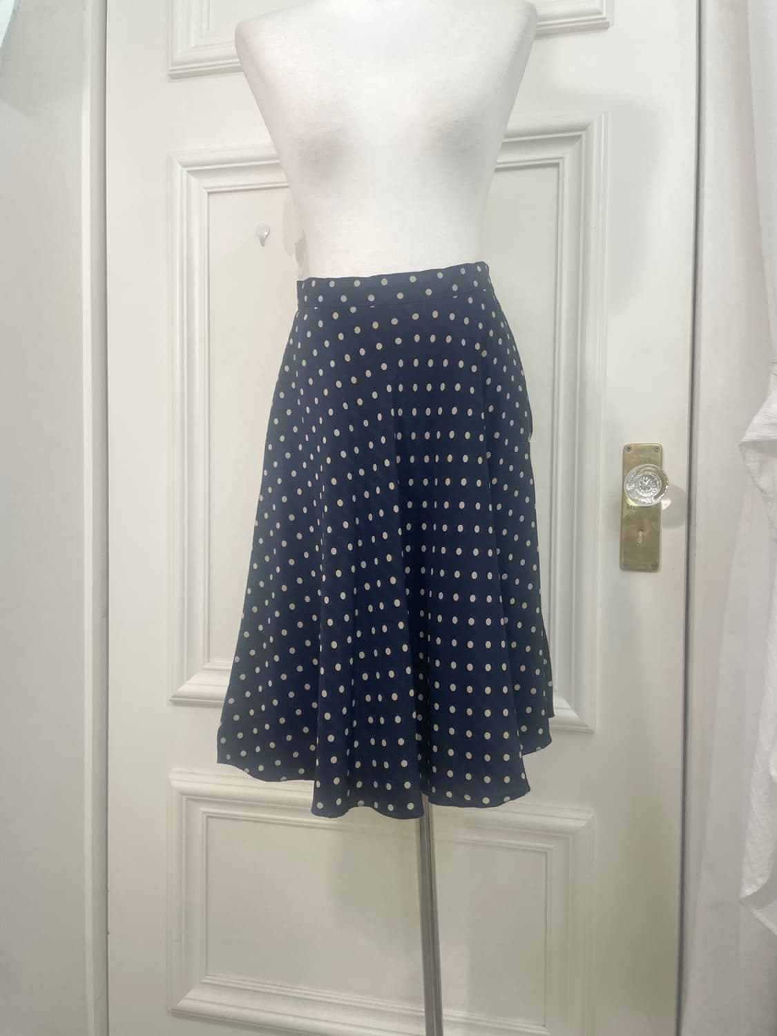 RALPH LAUREN silk navy dot midi skirt 상품이미지5