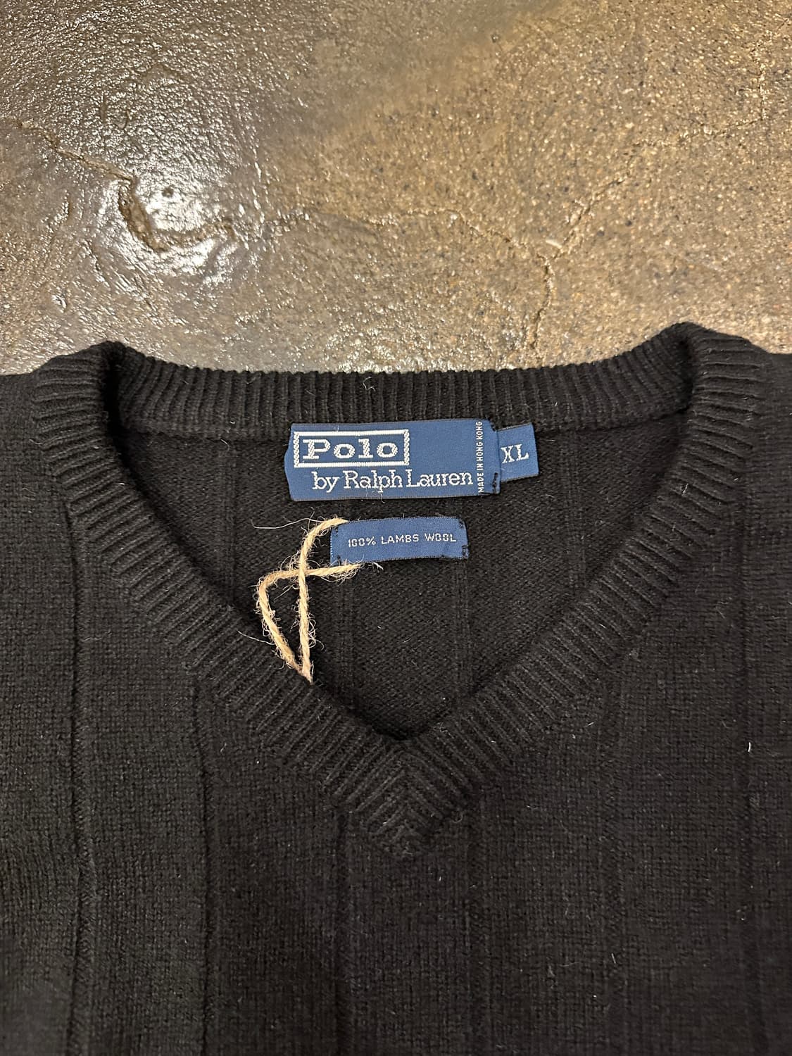 폴로 블랙 브이넥 니트 XL 상품이미지4
