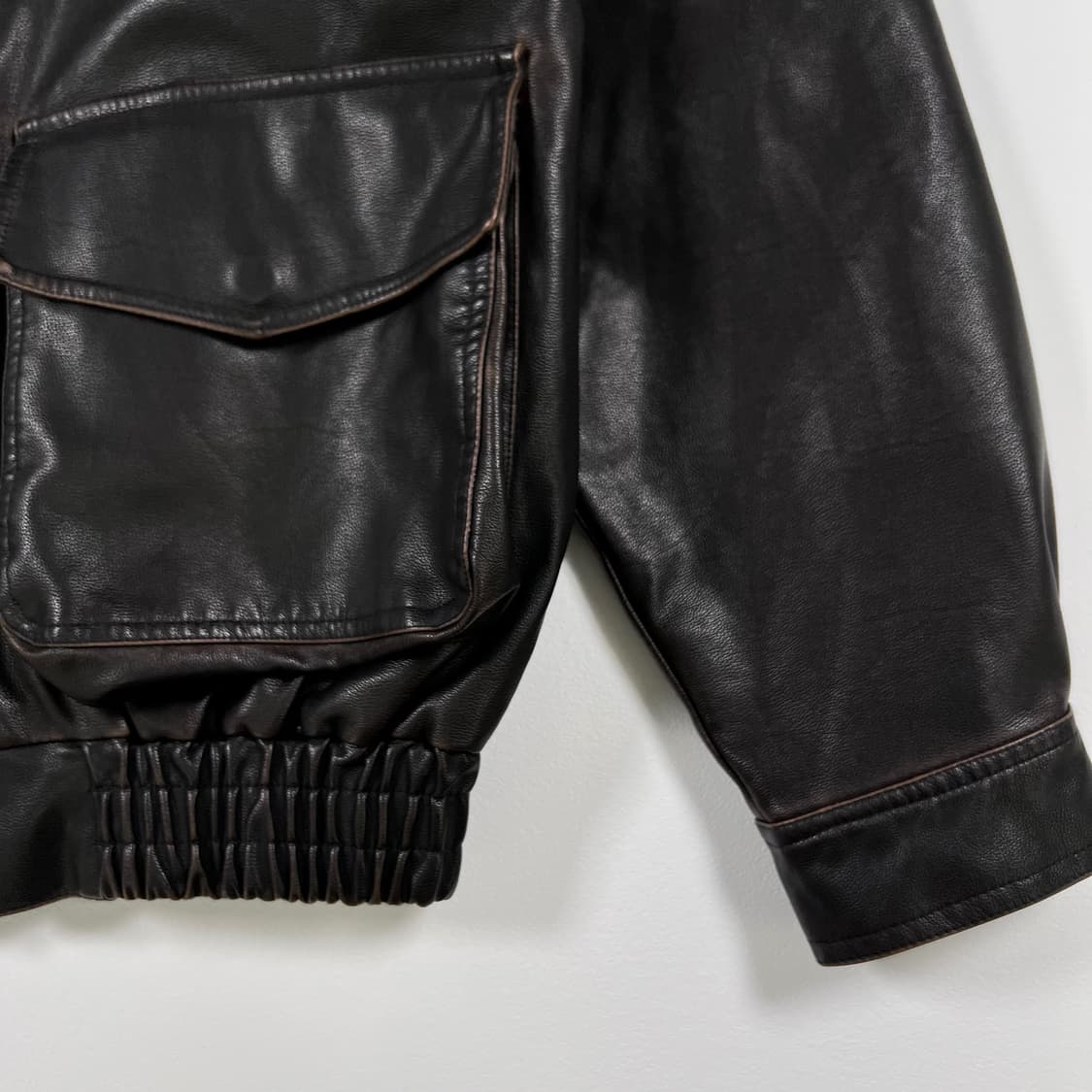 MJ 빈티지 레더 봄버 자켓 상품이미지2