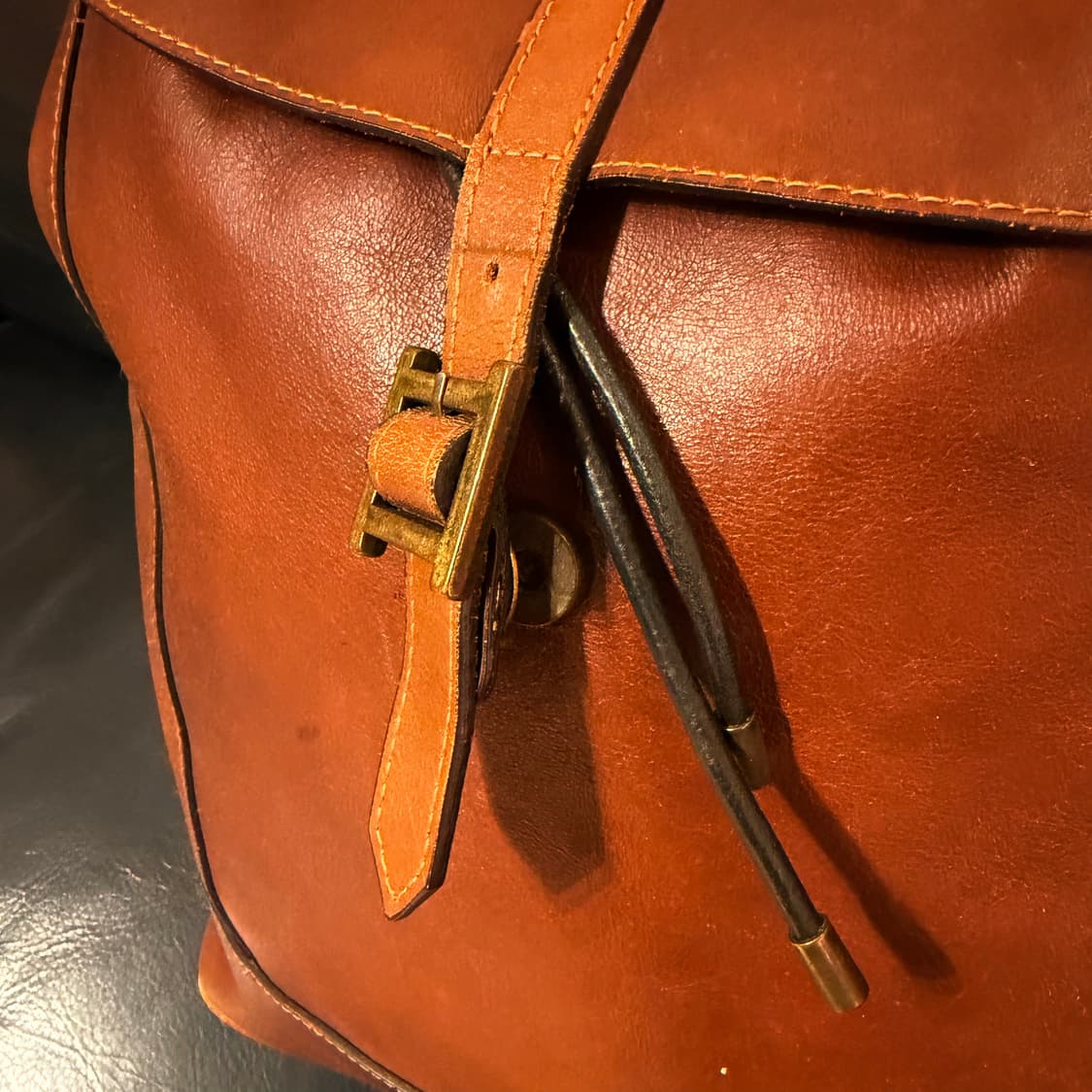 빈티지 오일풀업 카우레더 럭색 백팩 상품이미지3
