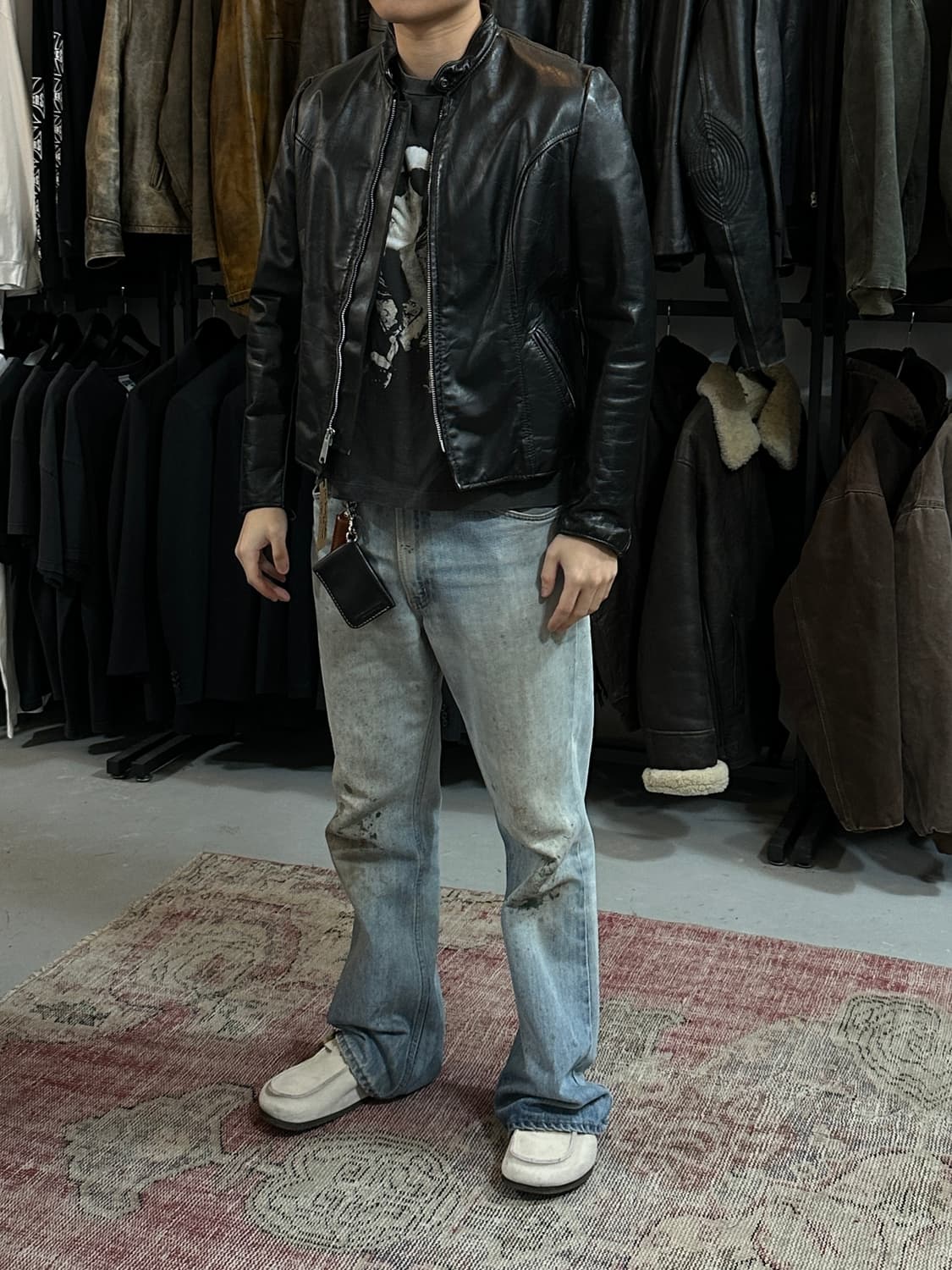 80's 브룩스 레더 카페레이서 자켓 빈티지 레더 자켓 상품이미지2