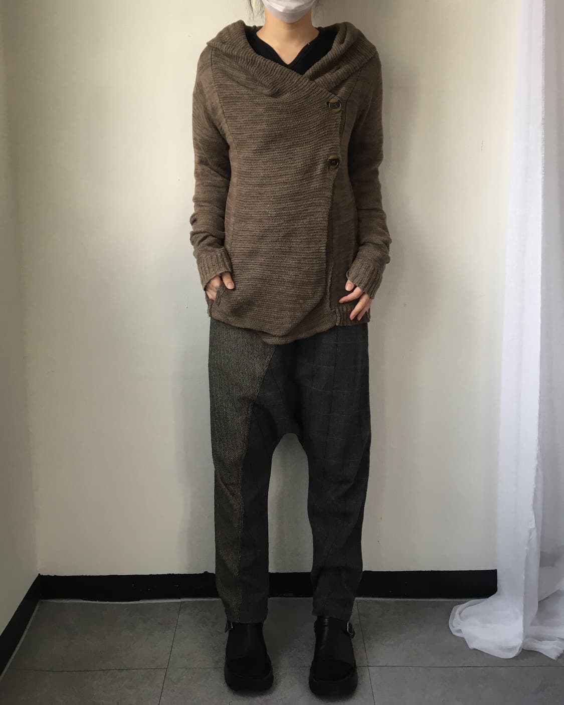 Woolen pattern mixed sarouel pants 상품이미지6