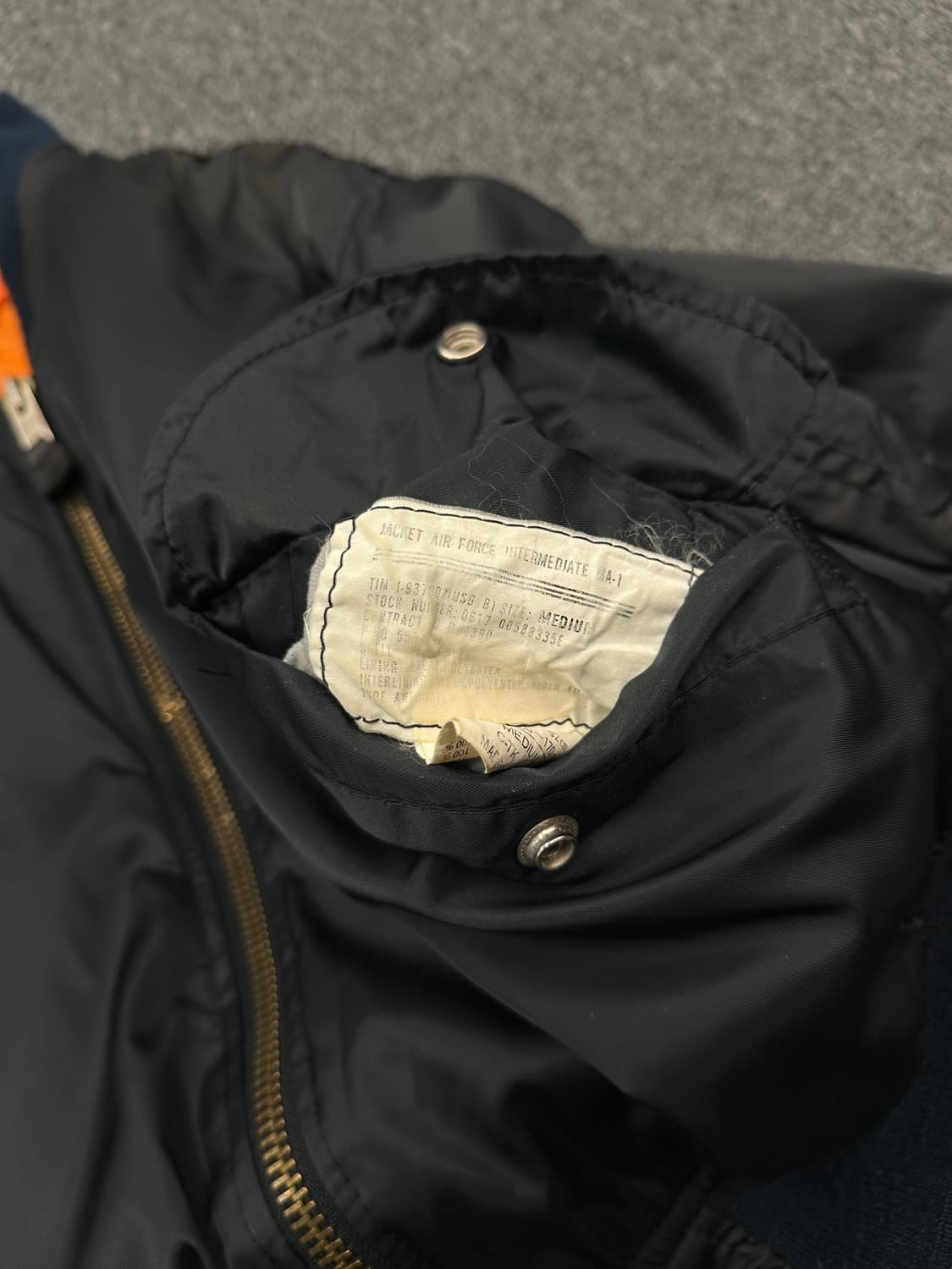 M) 재패니즈 빈티지 블랙 항공자켓 봄버 블루종 상품이미지4