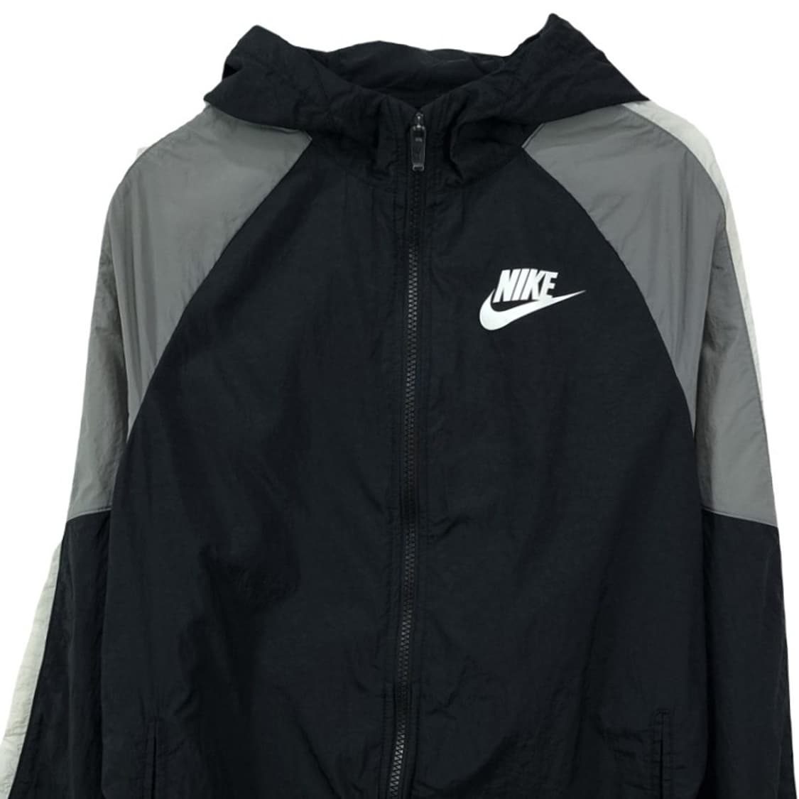 [나이키] 로고 프린팅 후드 바람막이 자켓 블랙 M19048 상품이미지4