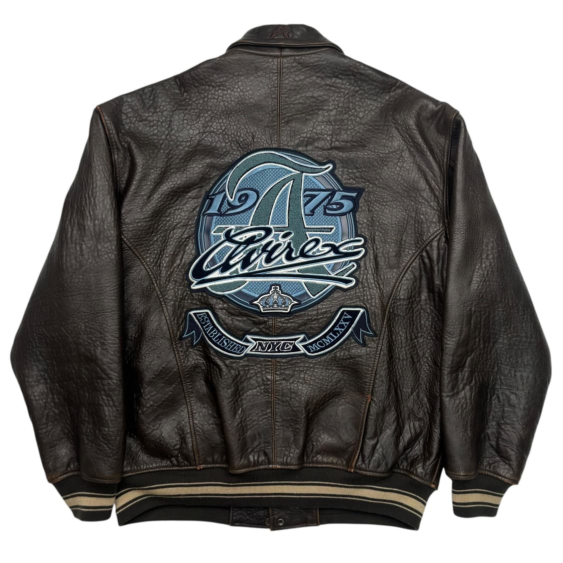 90s 아비렉스 브라운 리얼 레더 자켓 3XL 상품이미지4