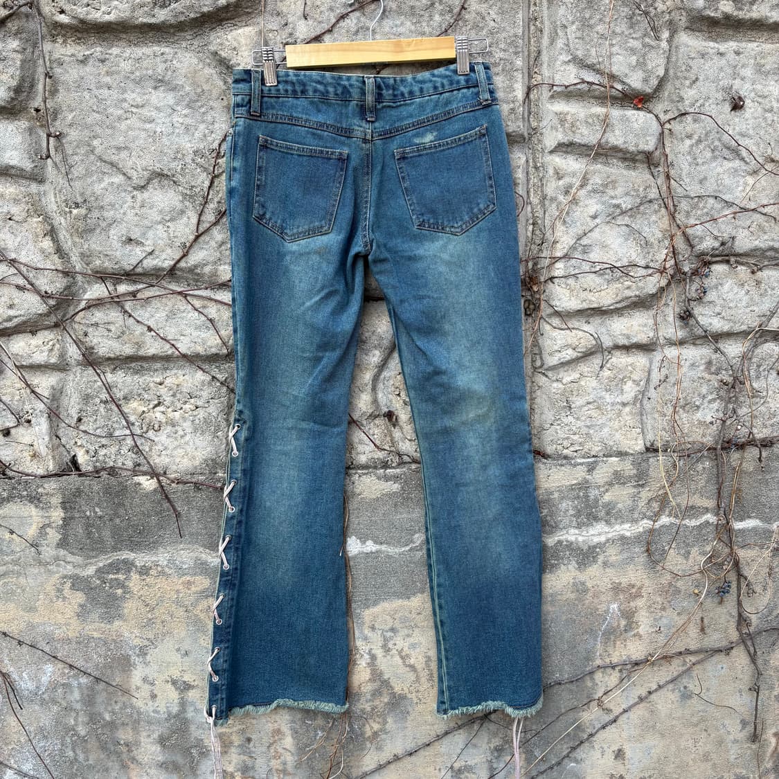 빈티지 여성 팬츠 웨스턴 보헤미안 부츠컷 밑단 프린지 포인트 상품이미지2