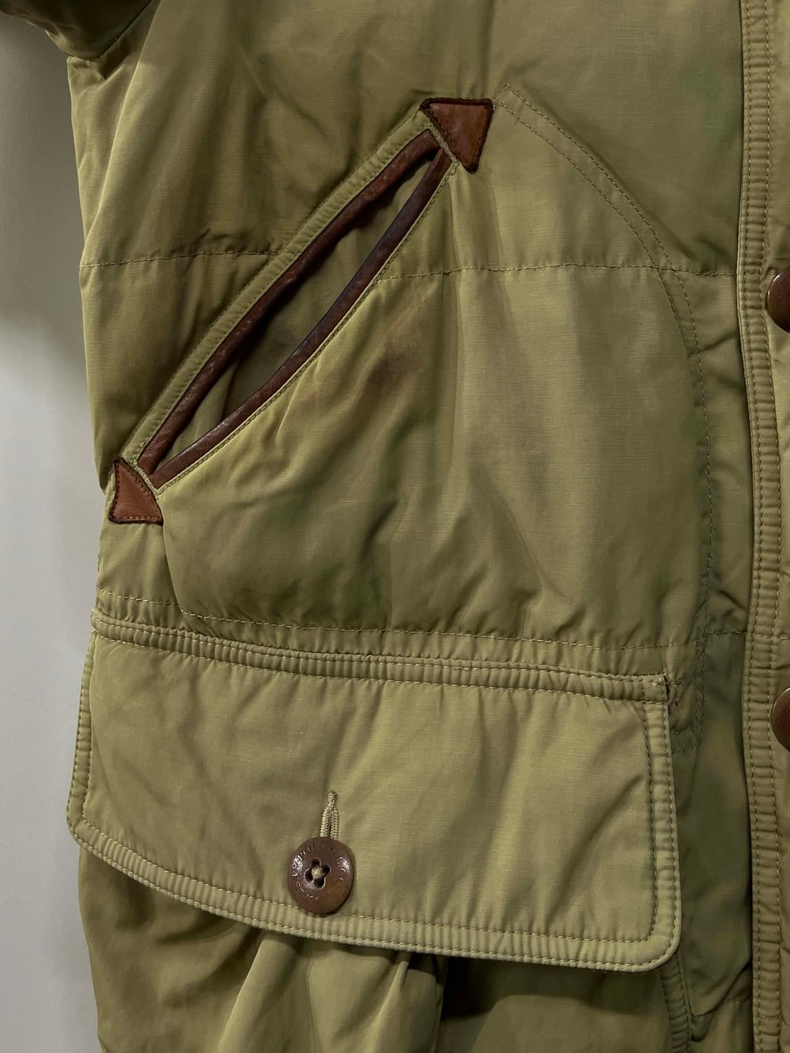 폴로 랄프로렌 썬페이딩 레더 코듀로이 헌팅 다운자켓 상품이미지9