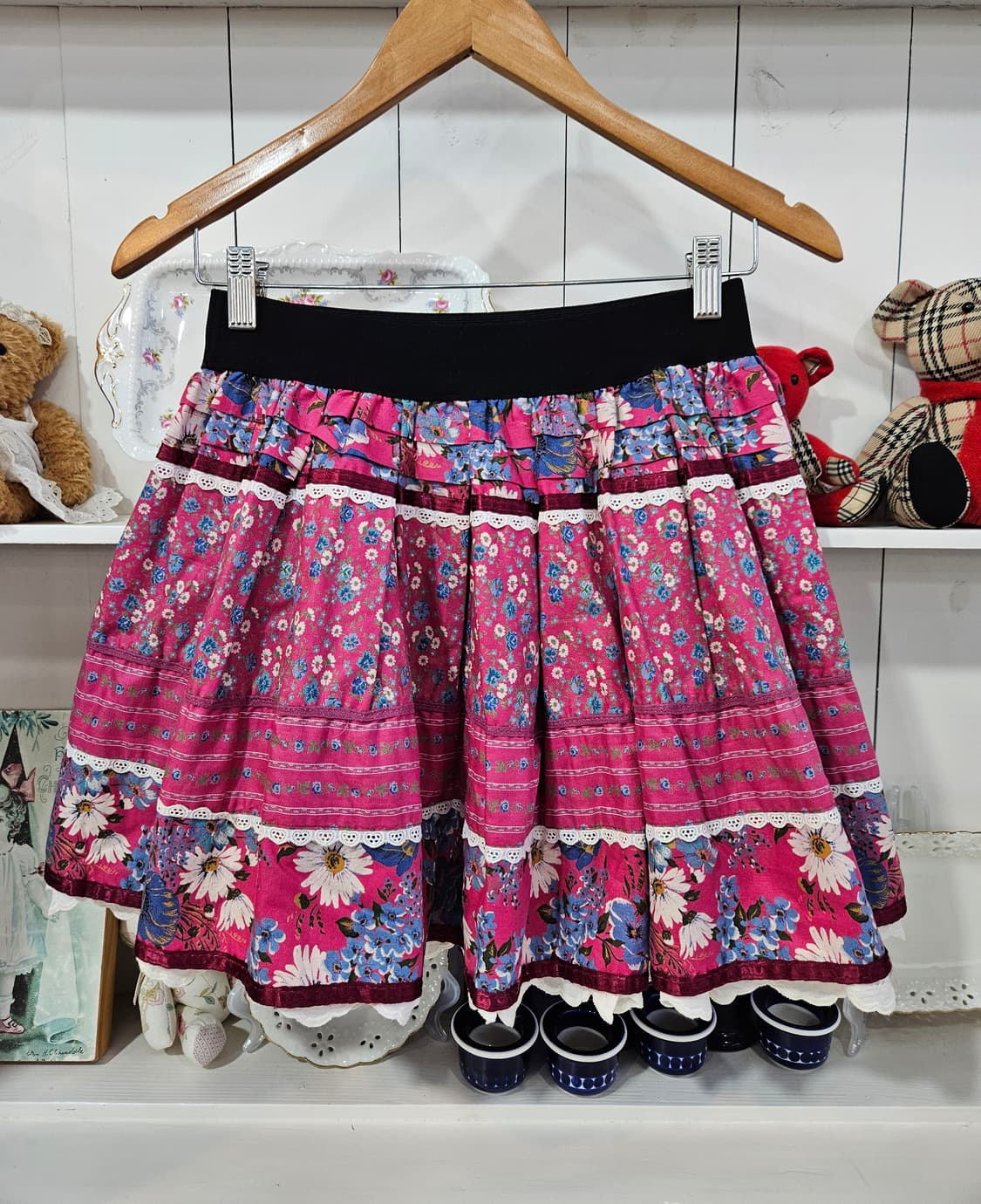 빈티지 핑크 플라워 캉캉 스커트 상품이미지1