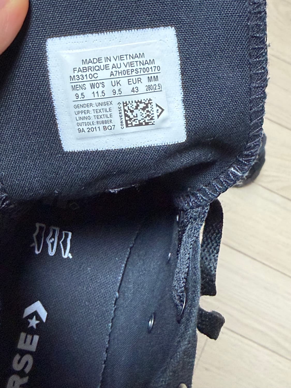 컨버스 올스타 하이 트리플 블랙 280 사이즈 상품이미지2