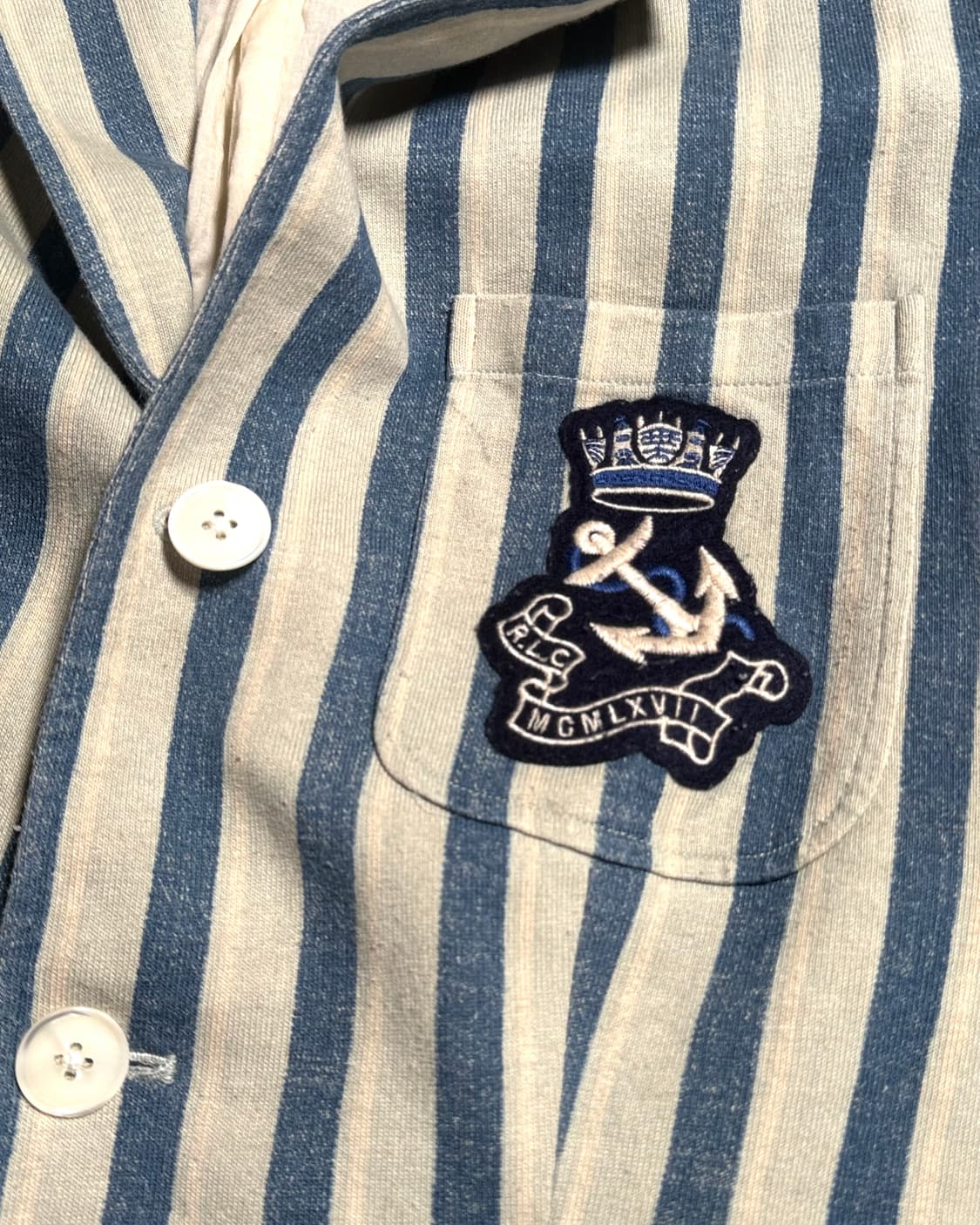 폴로 랄프로렌 스트라이프 앵커 패치 코튼 블레이저 자켓 6 상품이미지3