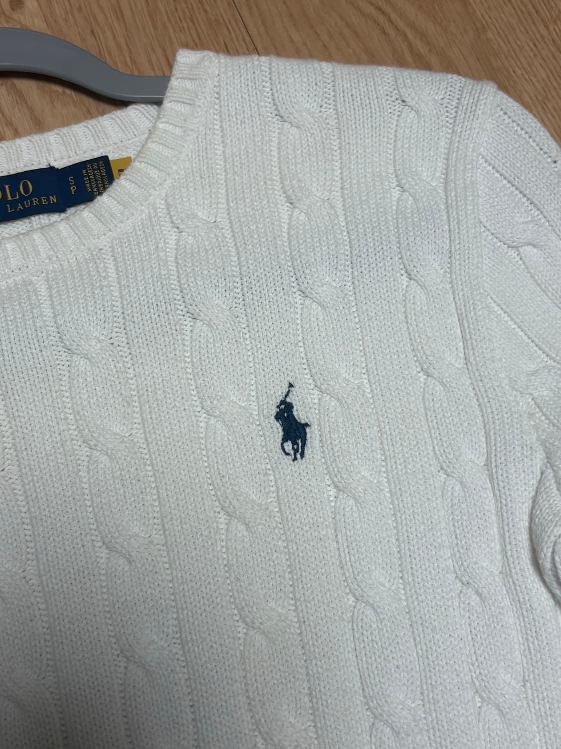 (급처나중에가격올림(정품qr)폴로랄프로렌 케이블 니트 화이트 상품이미지2