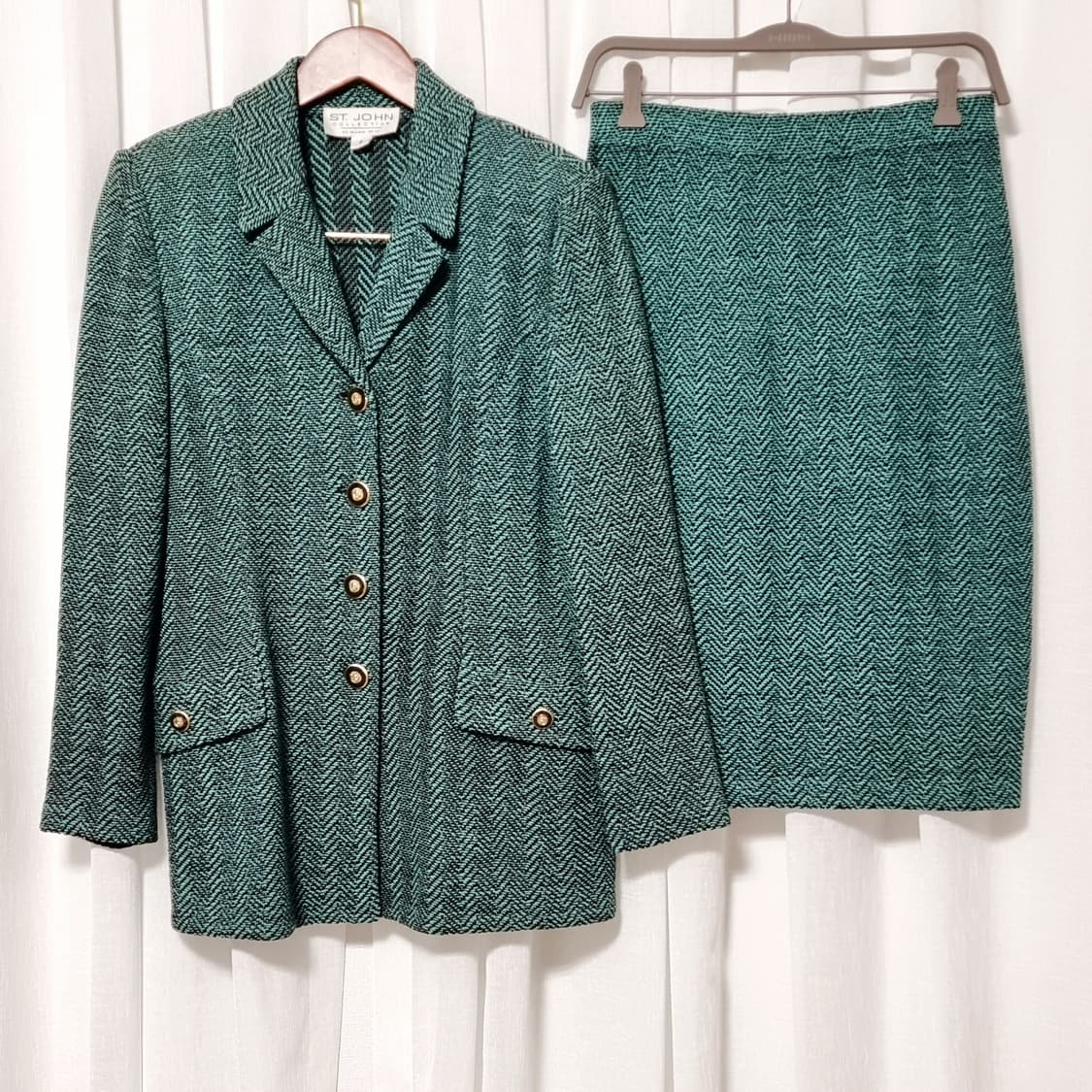 센존 St.John 센죤 투피스 셋업 자켓 치마 울80 (US6) 상품이미지1