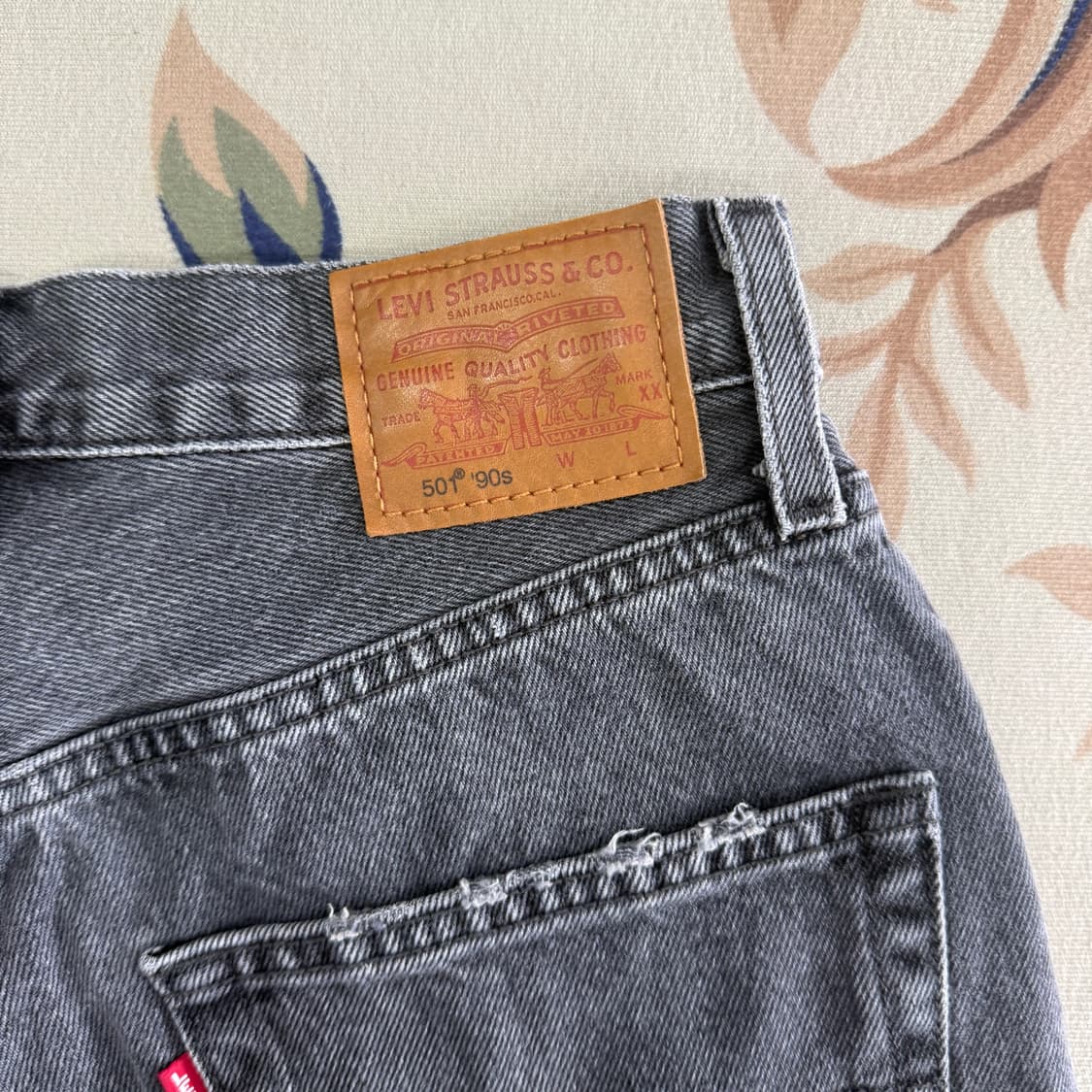 (26)리바이스Levis 501 90s 흑청데님 반바지 상품이미지2