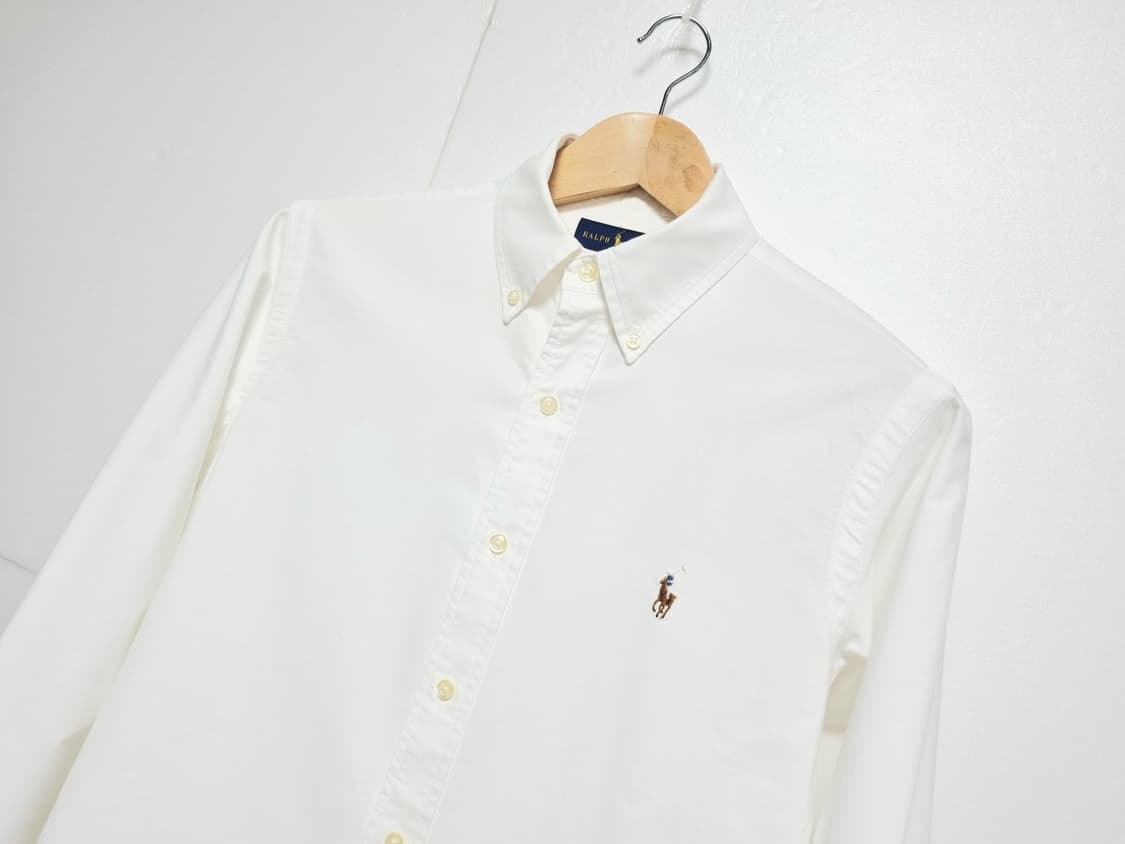 남성 폴로 클래식핏 멀티포니 옥스퍼드 화이트 흰색 긴팔 남방 셔츠 상품이미지3