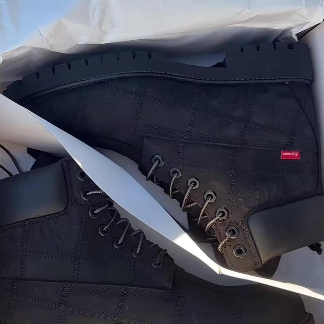 팀버랜드 x 슈프림 패치워크 6인치 프리미엄 워터프루프 부츠 블랙 상품이미지1