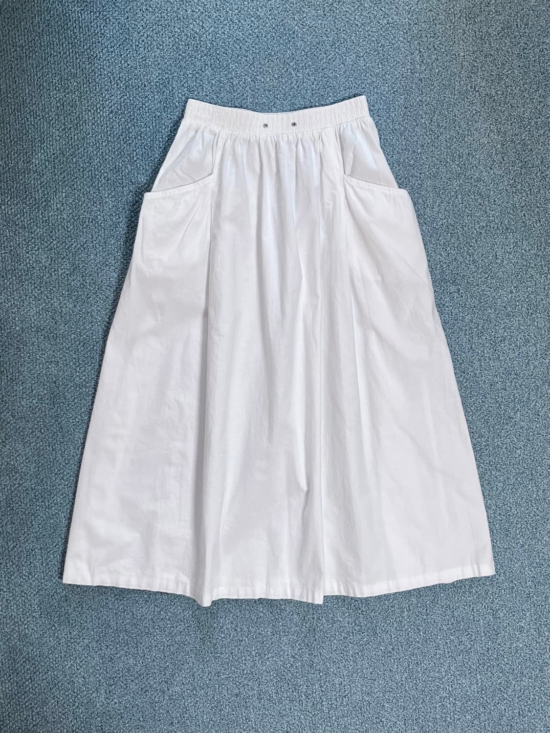 미국 빈티지 허리 아일렛 코튼 롱 플레어 치마 상품이미지3