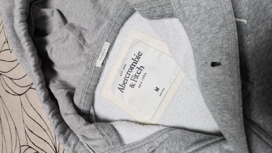 아베크롬비 그레이 후드 버튼 가디건 M 상품이미지3