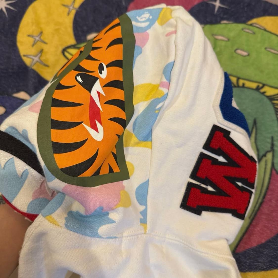 베이프 코튼 캔디 카모 샤크 풀 집 후드 상품이미지5