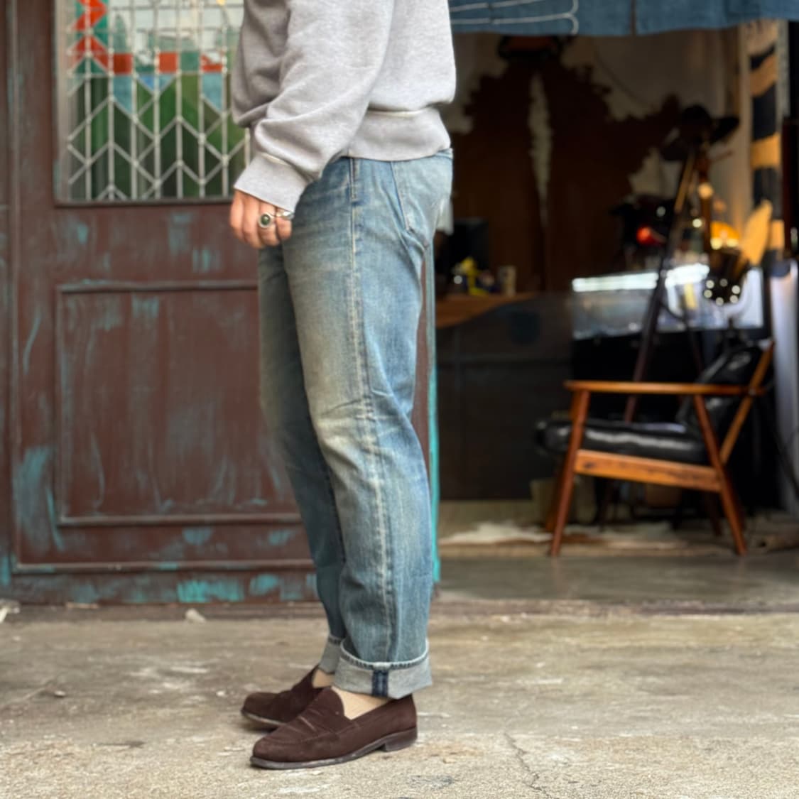 리바이스 501 워시 데님 팬츠 34 상품이미지8