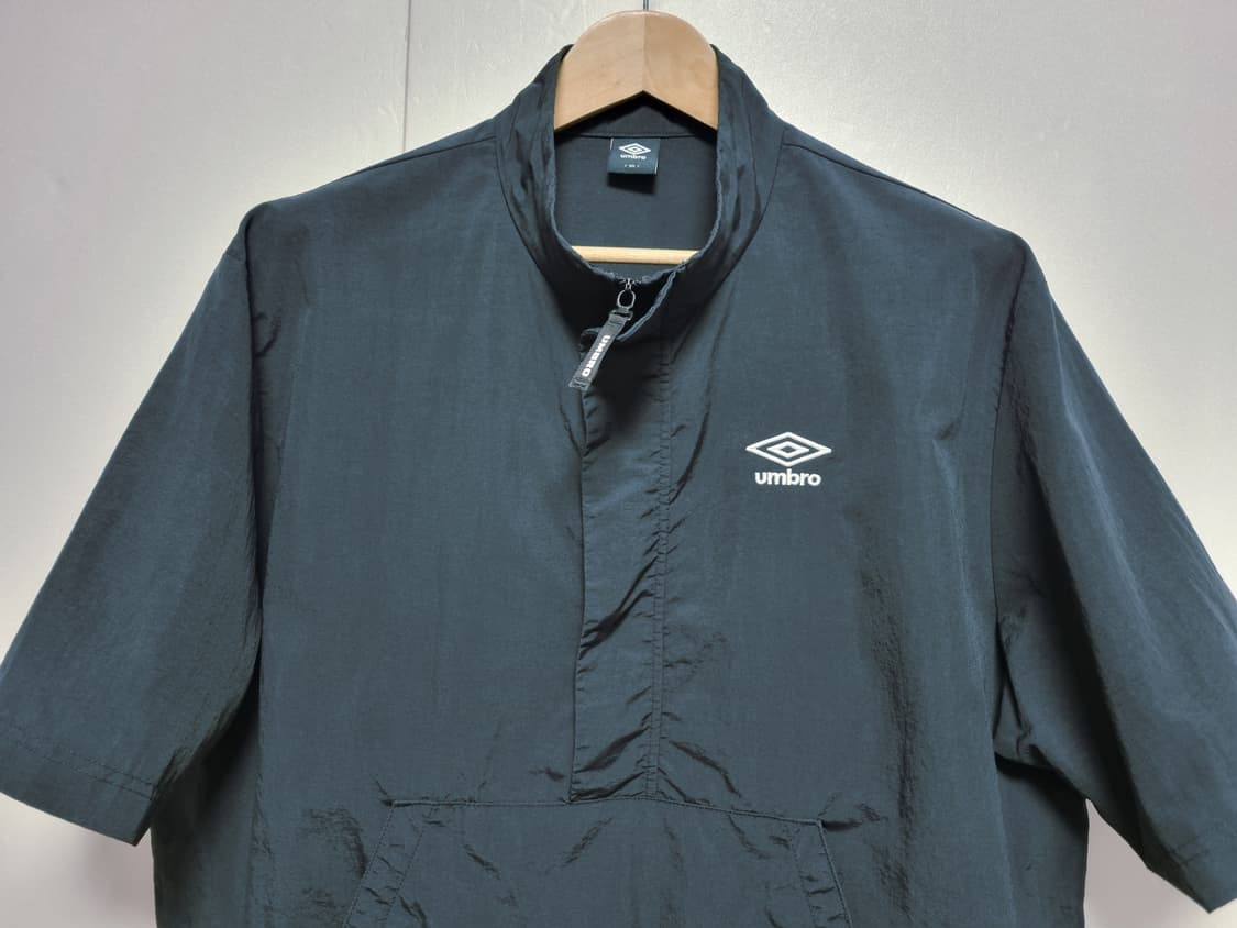 남성 엄브로 우븐 반팔 아노락 바람막이 블랙 검정 트레이닝복 상품이미지2