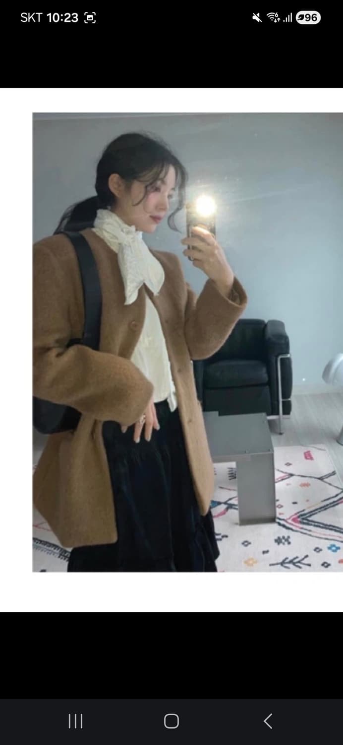 녹섭 알파카 블랜드 하프 코트 상품이미지3