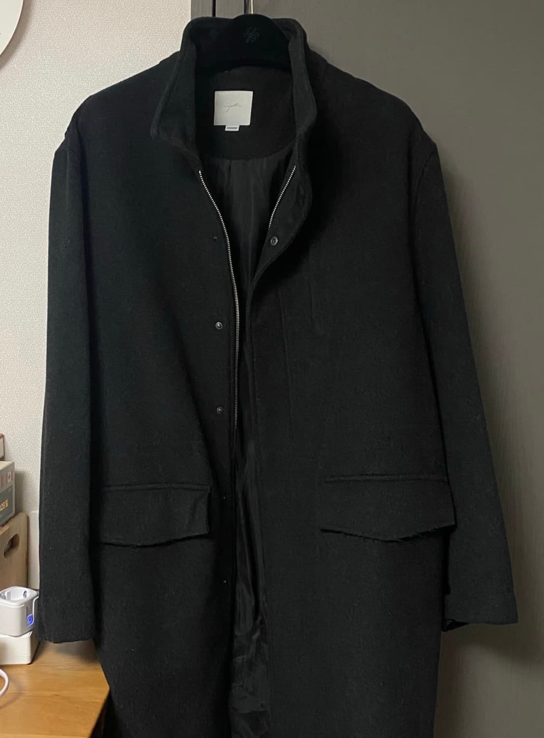 유스 밀리터리 코트 차콜 그레이 S 상품이미지3