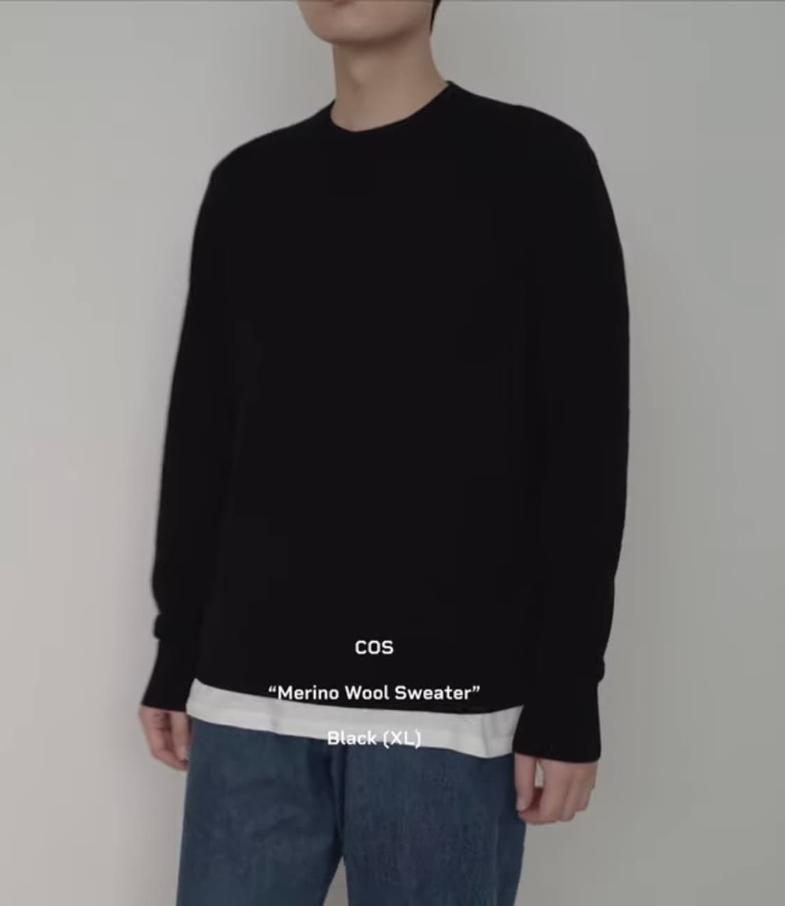 [L] 코스 메리노 울 니트 스웨터 블루 상품이미지8
