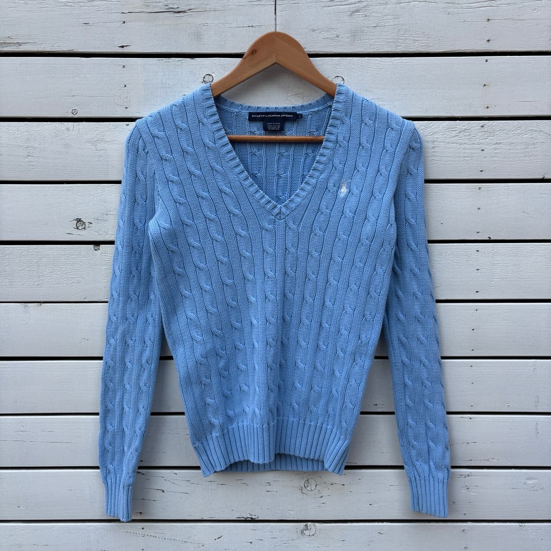 Polo 폴로 케이블 꽈배기 브이넥 니트 상품이미지1