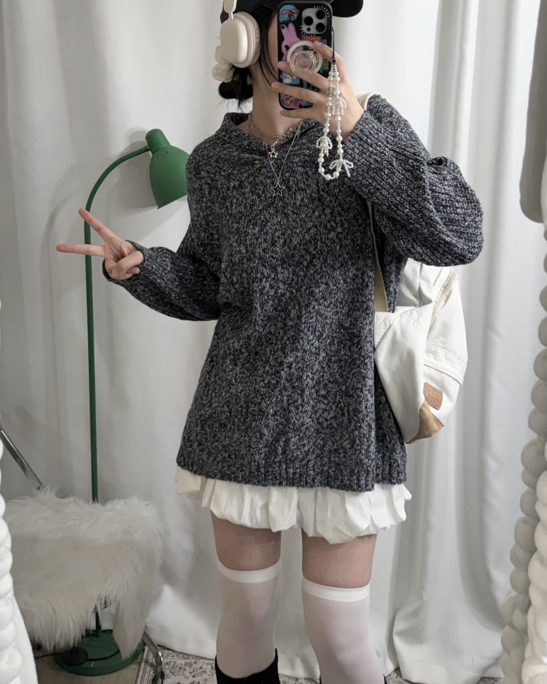 블랙 & 화이트 오레오 오버핏 니트 상품이미지7