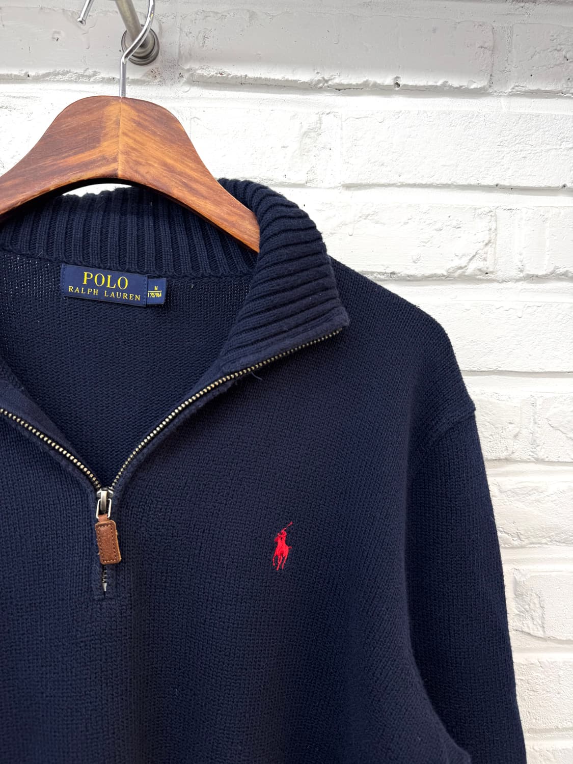 폴로 네이비 레드포니 반집업 니트 상품이미지4