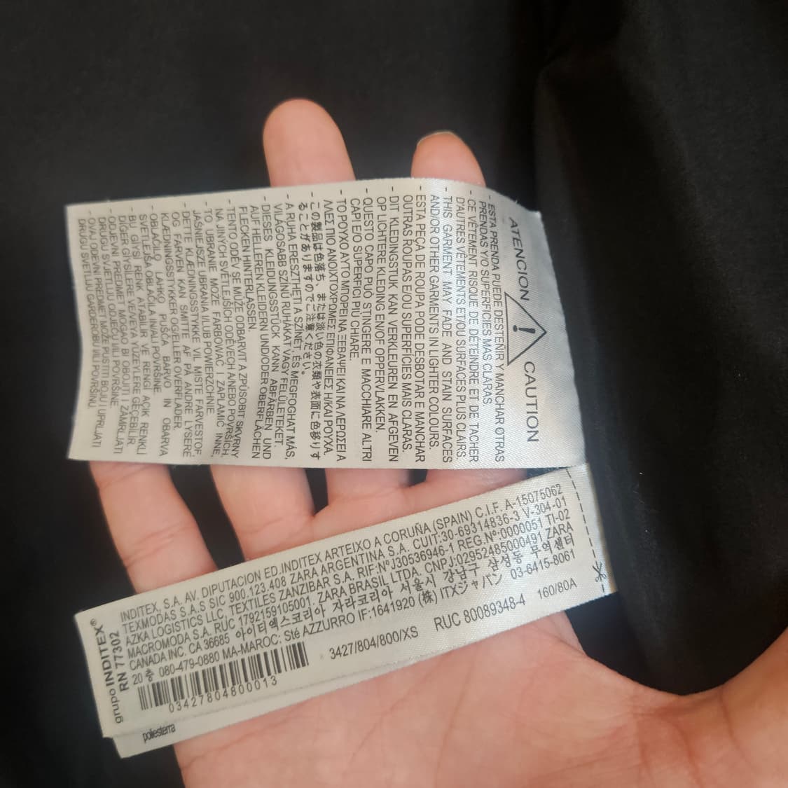 자라 레더 숏 패딩 xs 상품이미지5