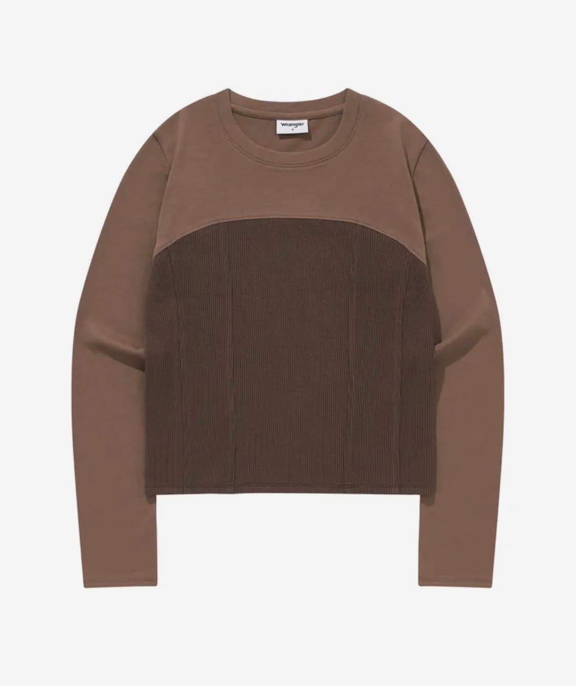 랭글러 우먼즈 슬림 패턴 긴팔티셔츠 브라운 상품이미지1