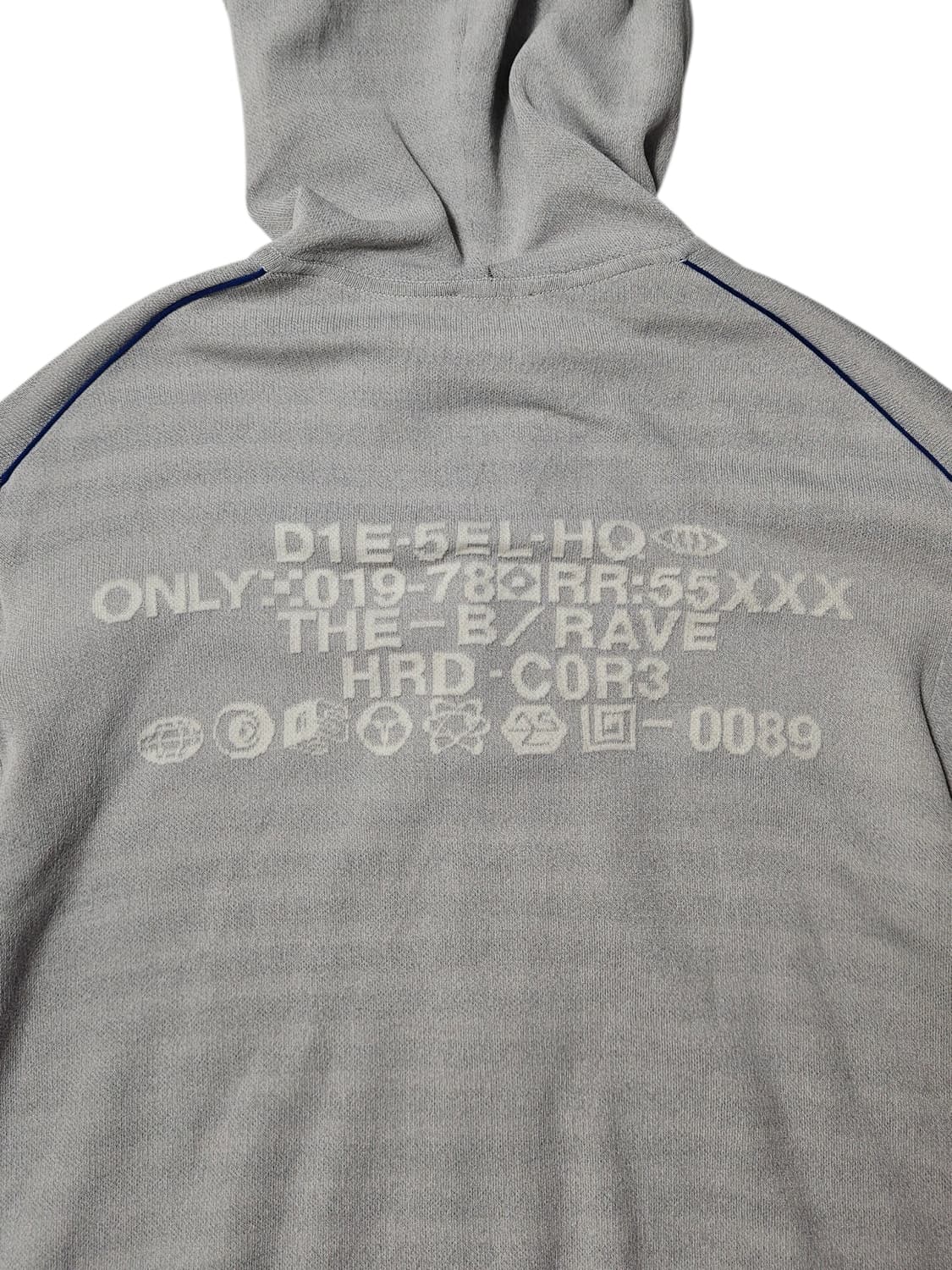 디젤 Diesel 스트라이프 니트 후드집업 L 상품이미지6