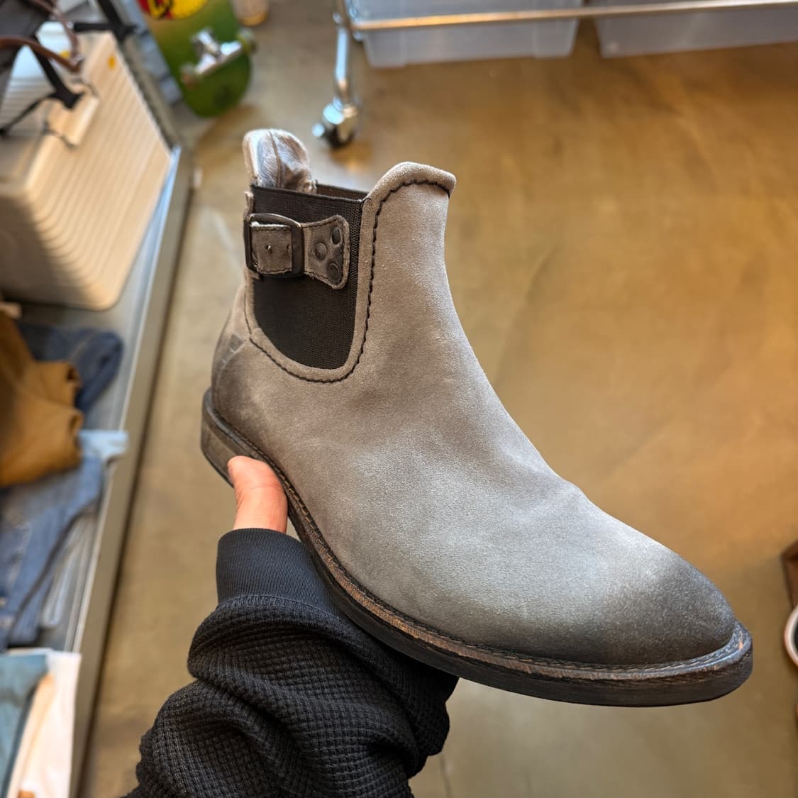 디젤 이탈리아 생산 빈티지 그레이 첼시 부츠 41사이즈 260 265 상품이미지1