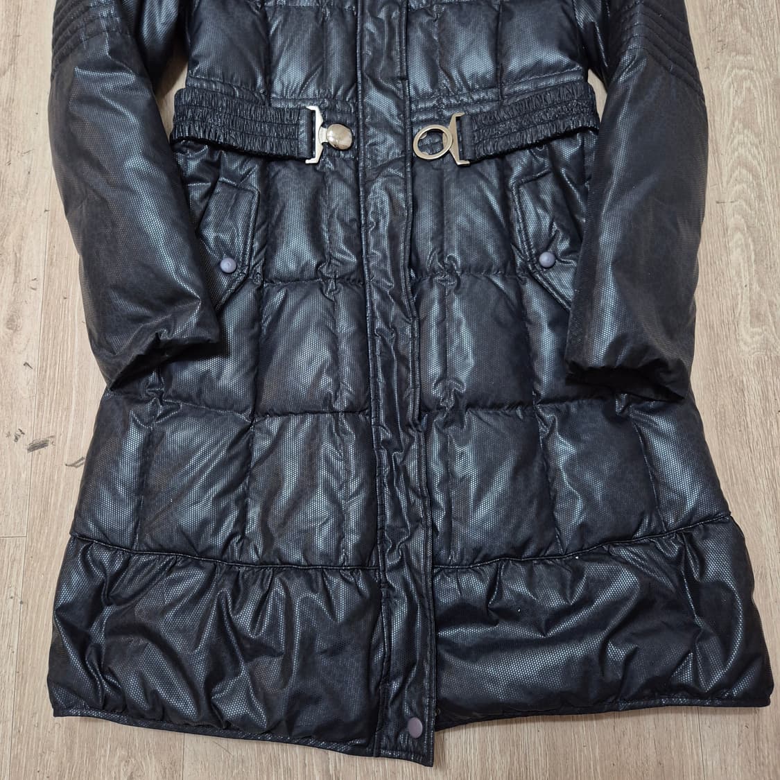 Adoniser 여성 프리미엄 다운 트렌치 퍼후드 롱패딩 점퍼 55-66 상품이미지3