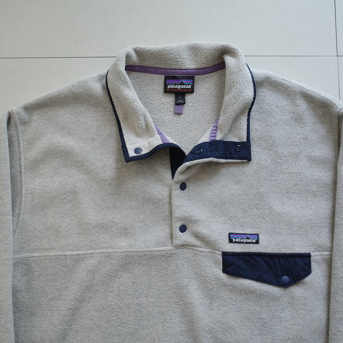 파타고니아 신칠라 스냅T 오트밀 플리스 L  상품이미지2