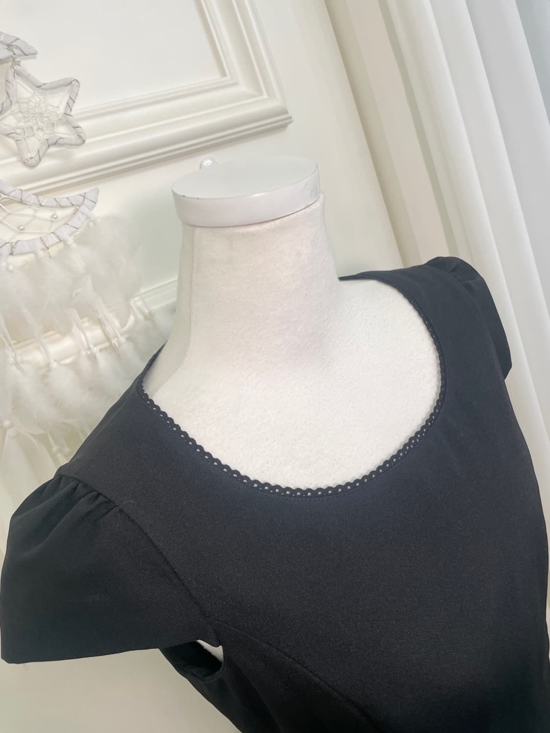 black princess line puff sleeve ruffle p 상품이미지8