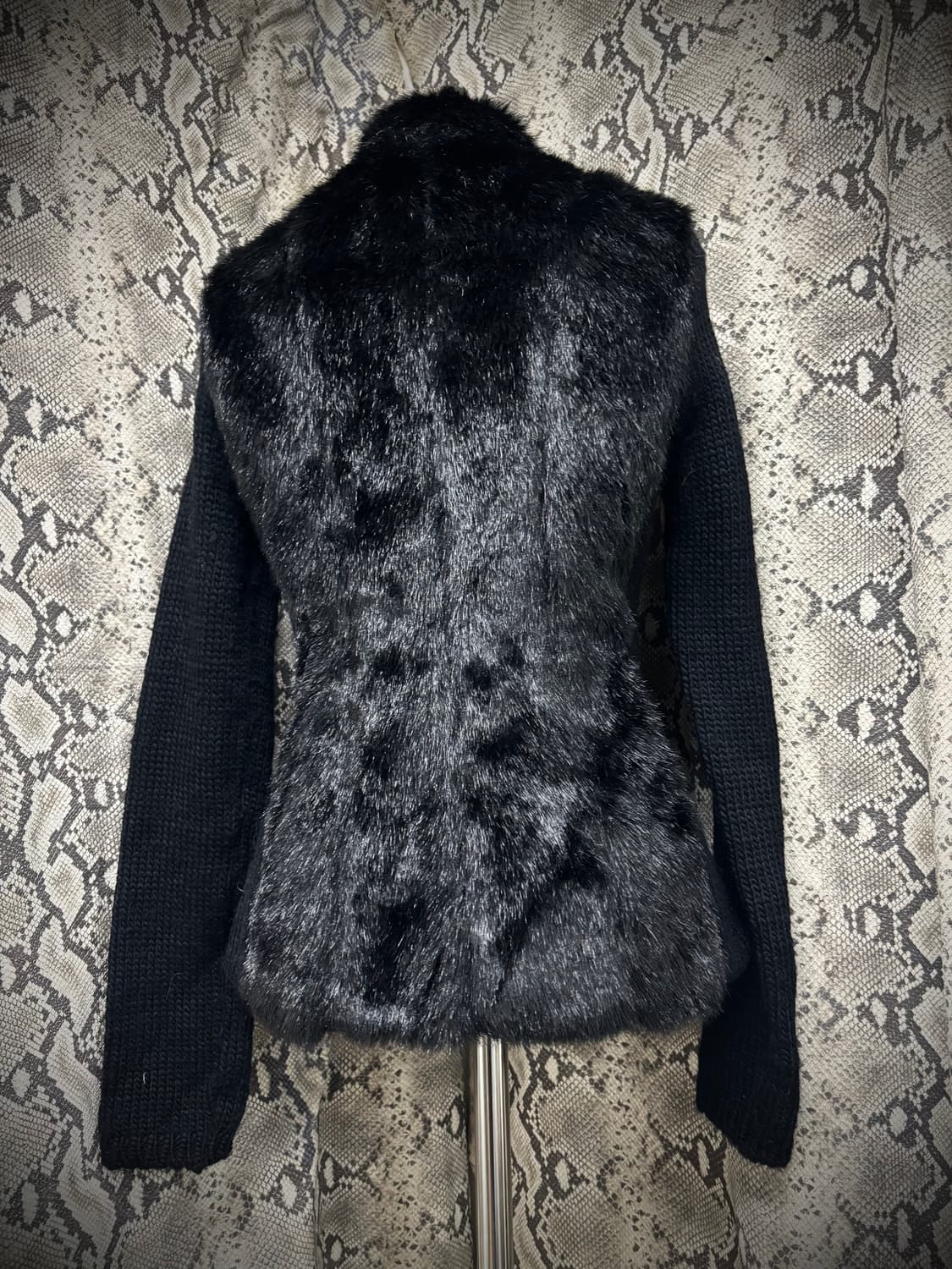  Black Fur Trimming Wool Slim Fit Zip Up 상품이미지4