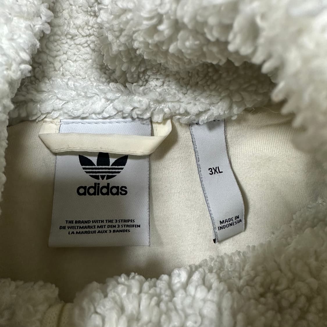 ✨ (바배) 아디다스 빅트레포일 뽀글이 쉐르파 집업 자켓 상품이미지3