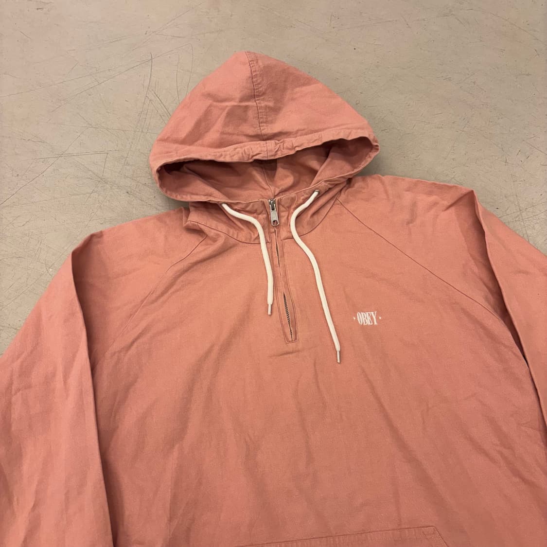 오베이 스몰로고 핑크 코튼 아노락 상품이미지2