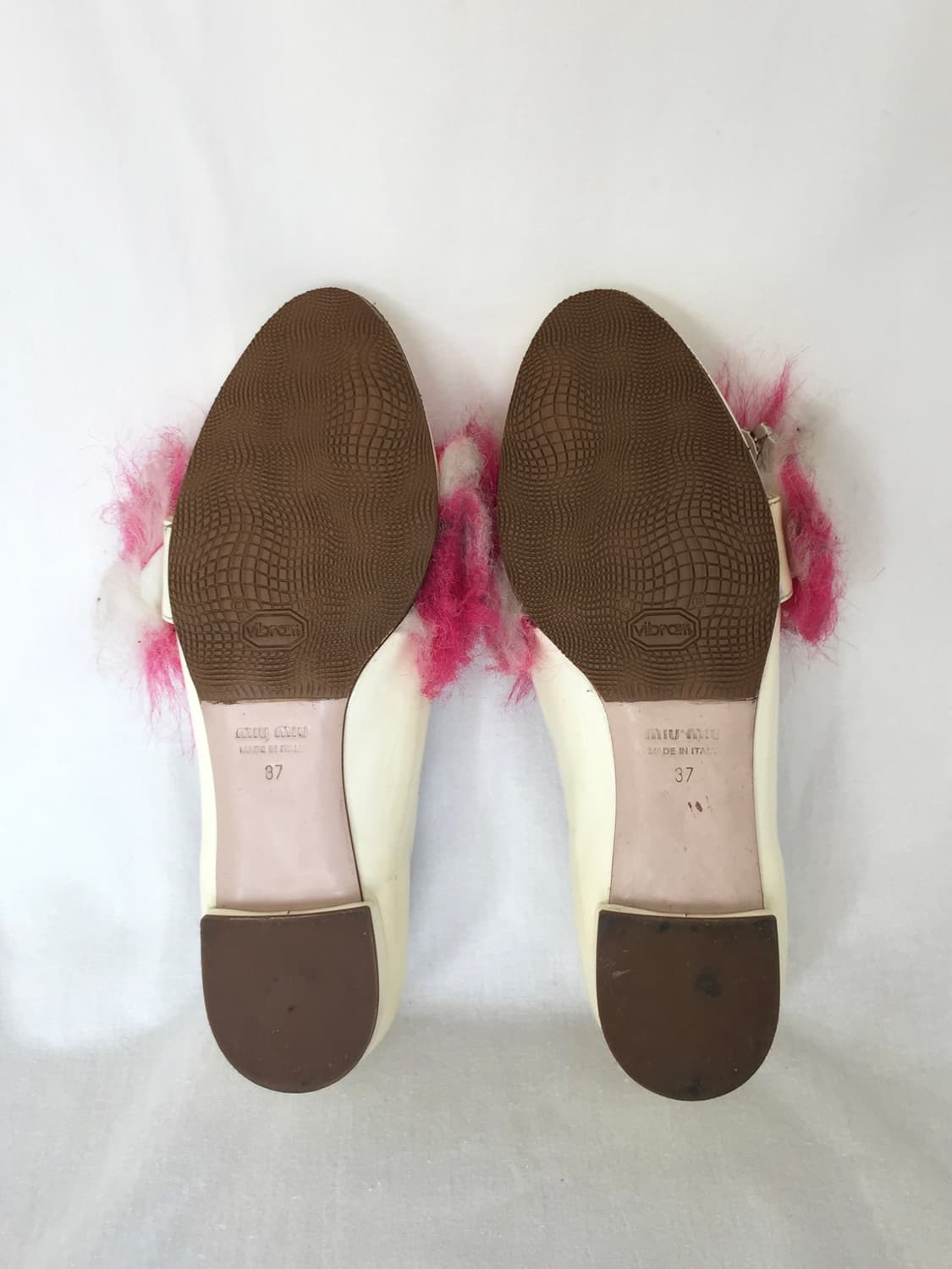 Miu Miu Padent Leather Furry Ballet Shoe 상품이미지10