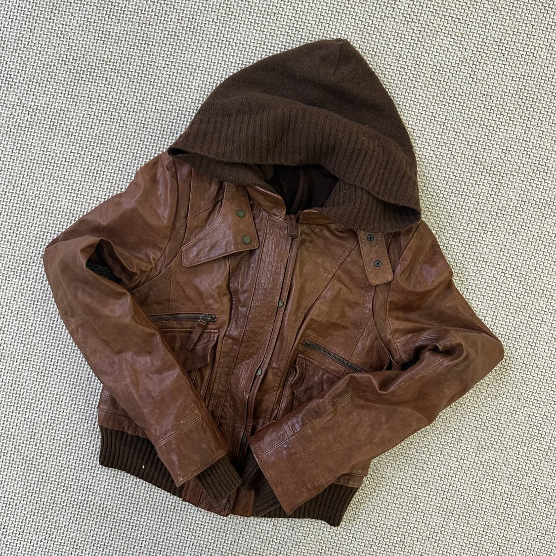 실측확인 양가죽 울 후드 자켓 0428D 상품이미지1