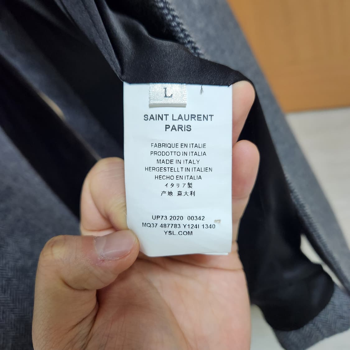 생로랑 헤링본 더블 코트 L made in Italy 상품이미지5