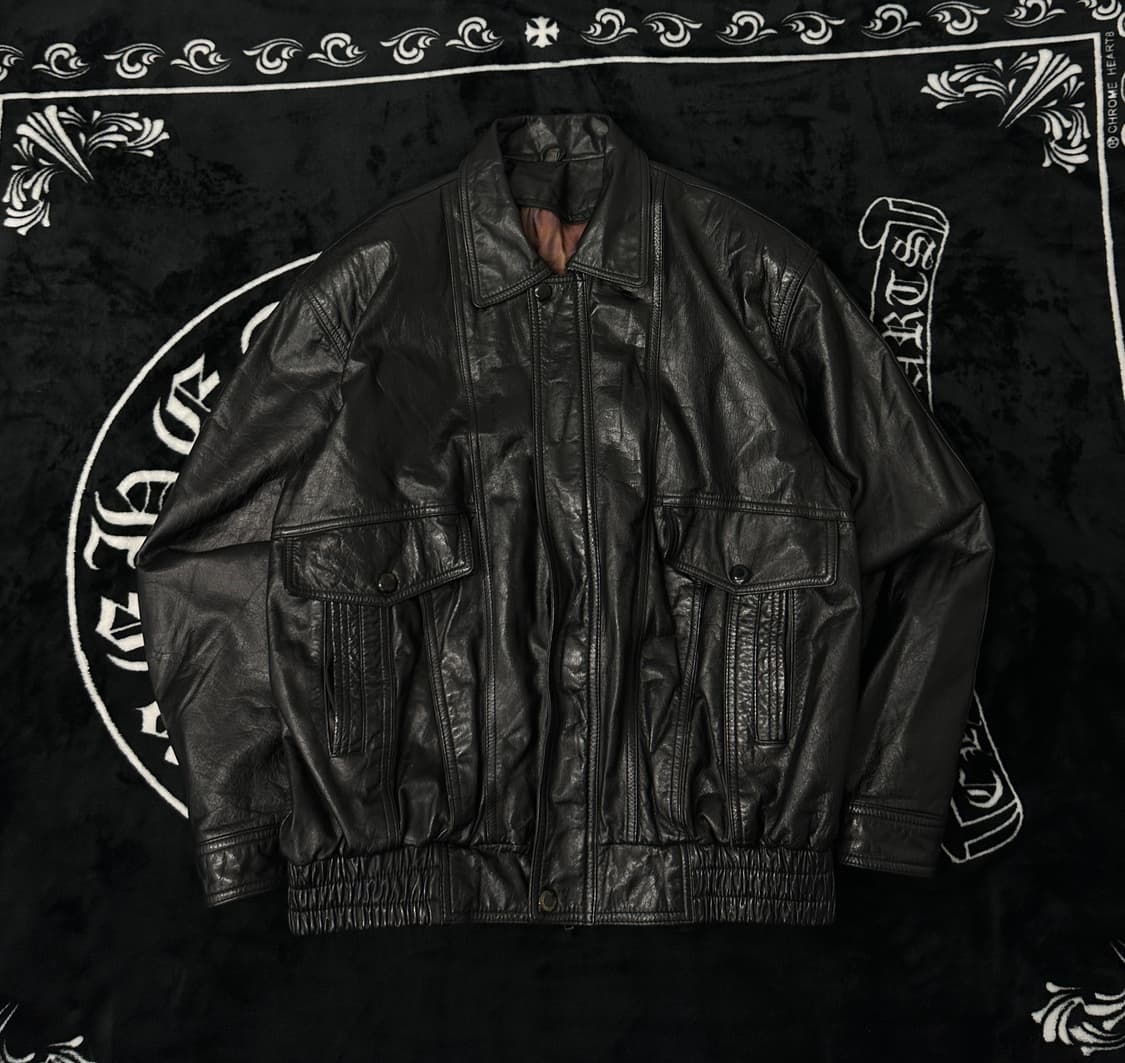 leather 레더 빈티지 가죽 블루종 상품이미지2